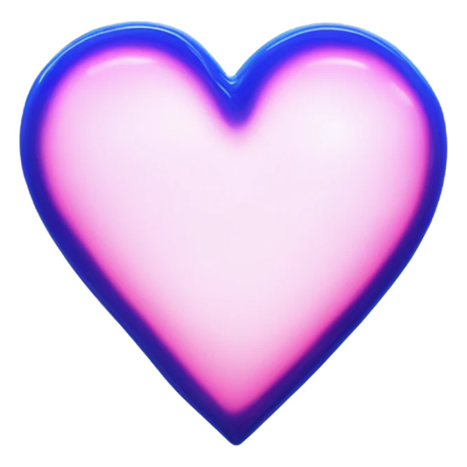 Neon glass cobalt heart  sticker
