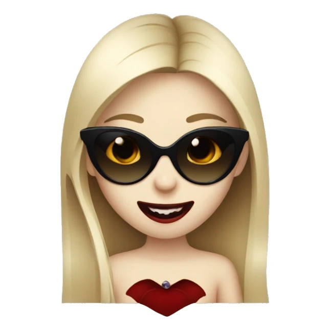 girl vampire with dark sunglasses showing her fangs sticker