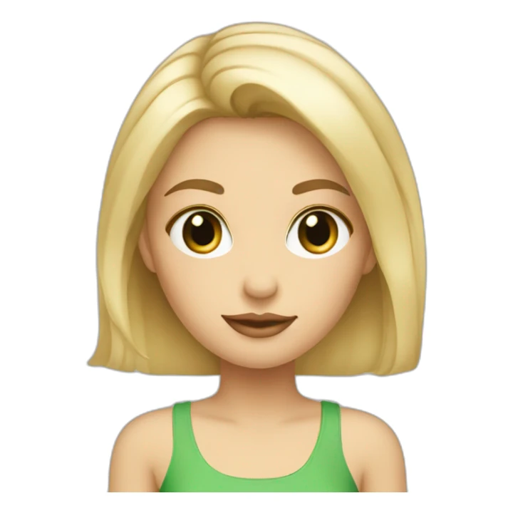 Fille blonde yeux vert et peau beige sticker