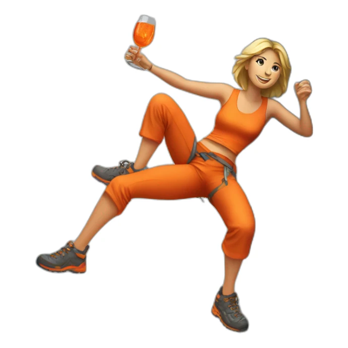Climbing Woman with aperol sticker