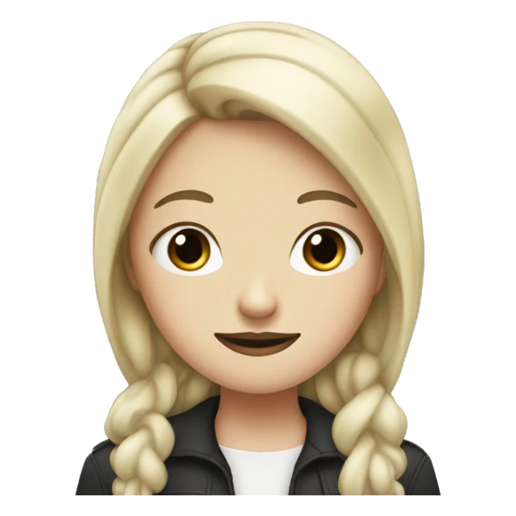 a white girl with black hair and a moustache  sticker