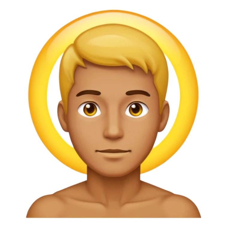 A man with no shirt and oura surrounding him like goku sticker