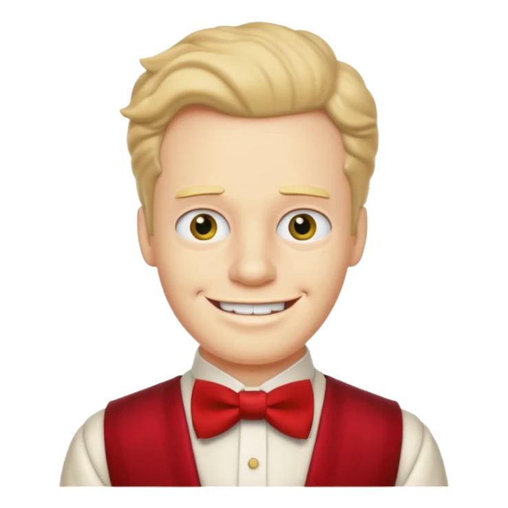 simpson guy, wearing Roman royal ancient custome, red bow tie sticker