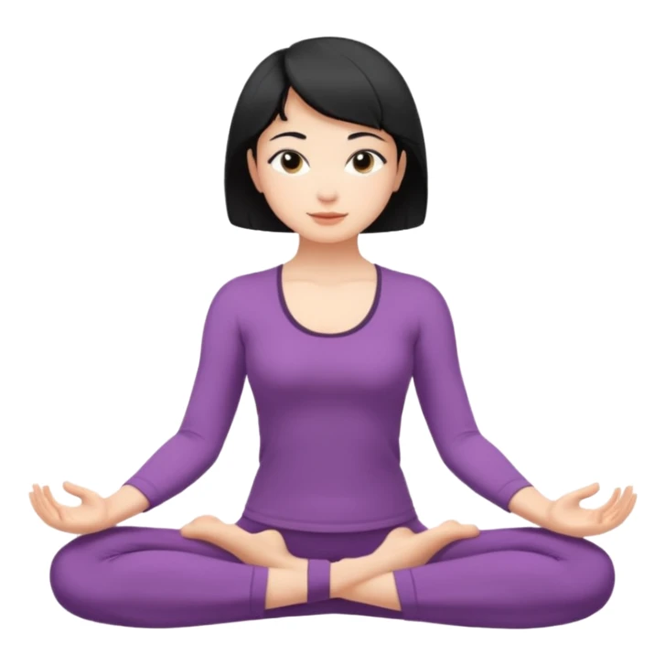 Girl with short black hair doing yoga stretches sticker