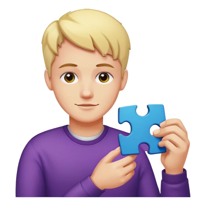one person playing with single jigsaw puzzle piece. sticker