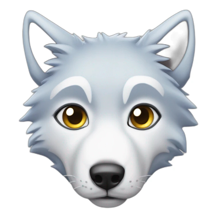 Loup blanc yeux bleus foncés  sticker