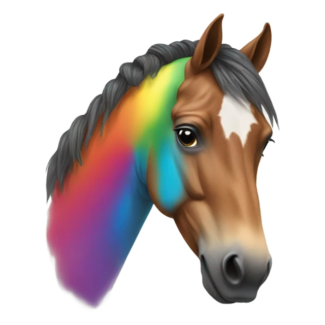Horse with a rainbow shirt sticker