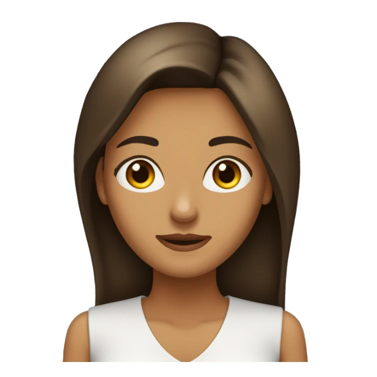 MUJER DE ROSTRO OVALADO, PELO CASTAÑO LARGO, OJOS MARRON OSCURO sticker