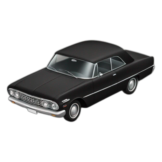 1960s dusty car covered in black cover sticker