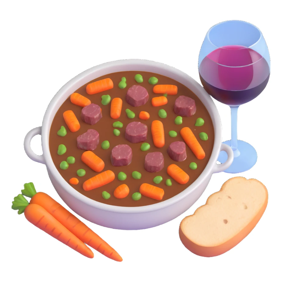 boeuf bourguignon french beef stew with carrots and wine sticker