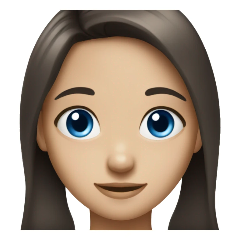 smiling girl with dark brown hair and blue eyes sticker