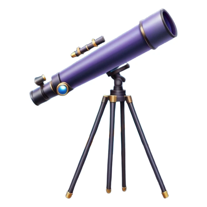 An icon featuring a telescope, stars, and a planet, symbolizing astronomy. The design includes a crescent moon, distant galaxies, and constellations, representing the study of space and celestial bodies. Transparent background highlights the exploration of the universe and cosmic phenomena. sticker