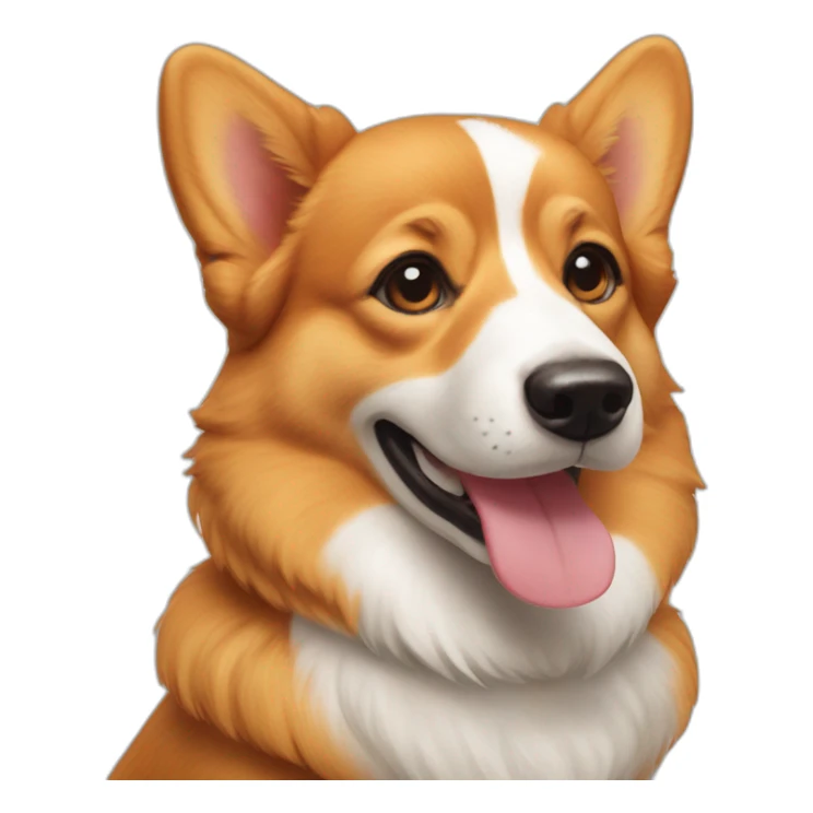 Orange corgi East european village dog sticker