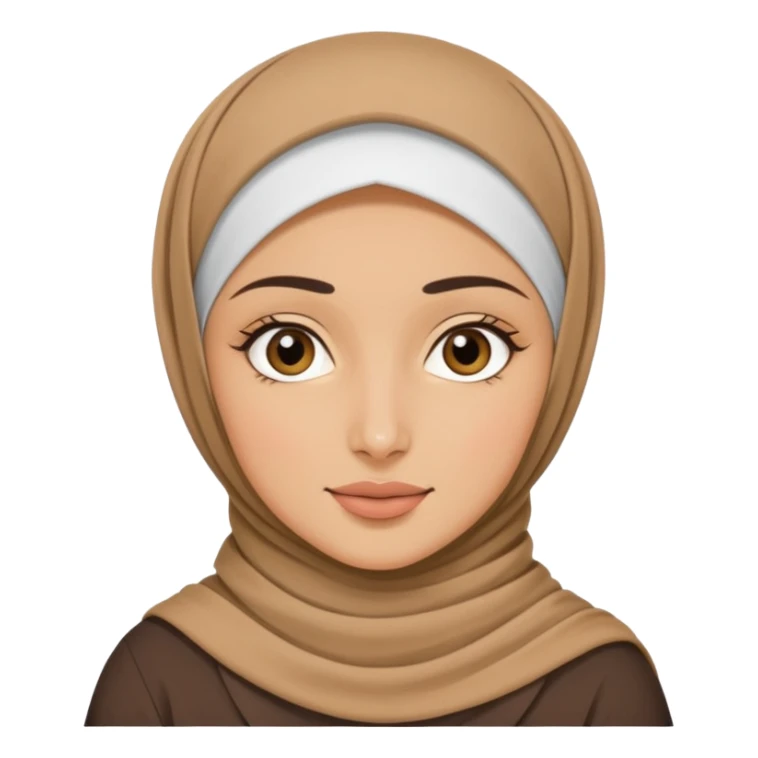 hijabi girl, hand drawn icon style, simple lines, no fill sticker