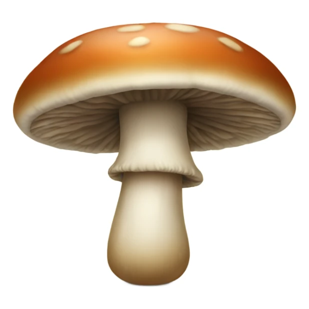 Mushroom wit arms and legs and a face sticker
