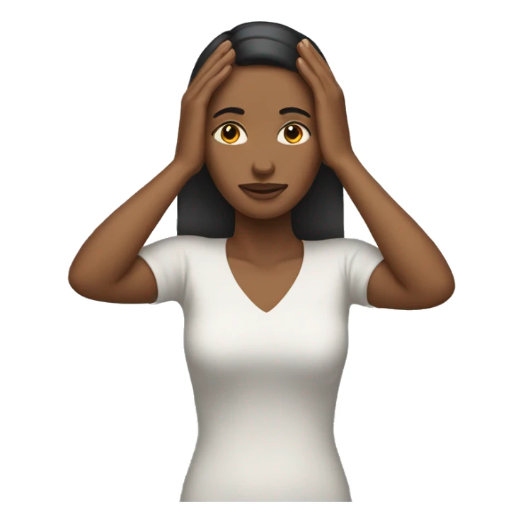 A woman who places her hand on her forehead  sticker