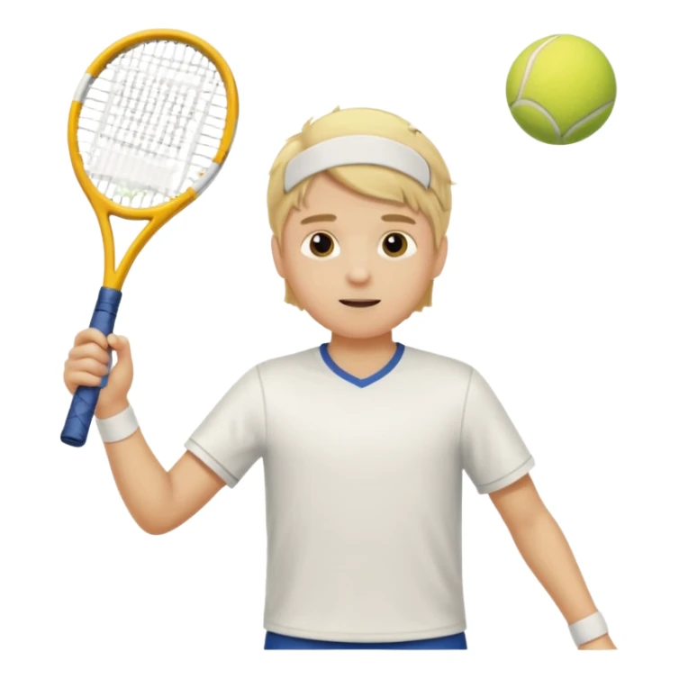 Chico  rubio bajo el sol jugando tenis sticker