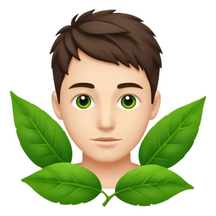 Adam, with fresh green leaves woven together sticker