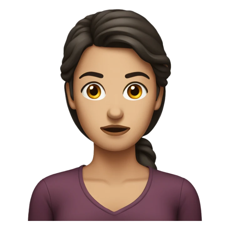 brunette women frowning  sticker