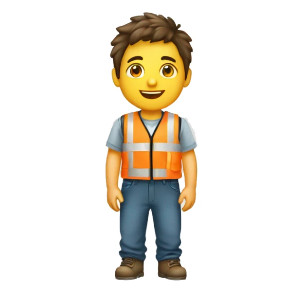 Niño gordo vestido de construccion sticker