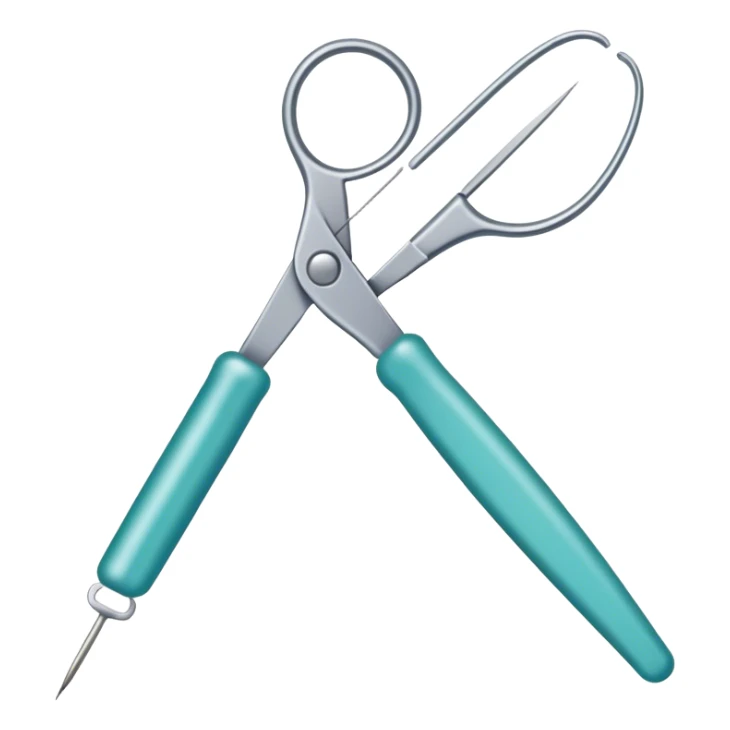 Beading icon, intricate beaded jewelry or decorative item in progress, visible beads, thread, and needle, tools like pliers and scissors, minimalistic style, clean lines, transparent background. sticker