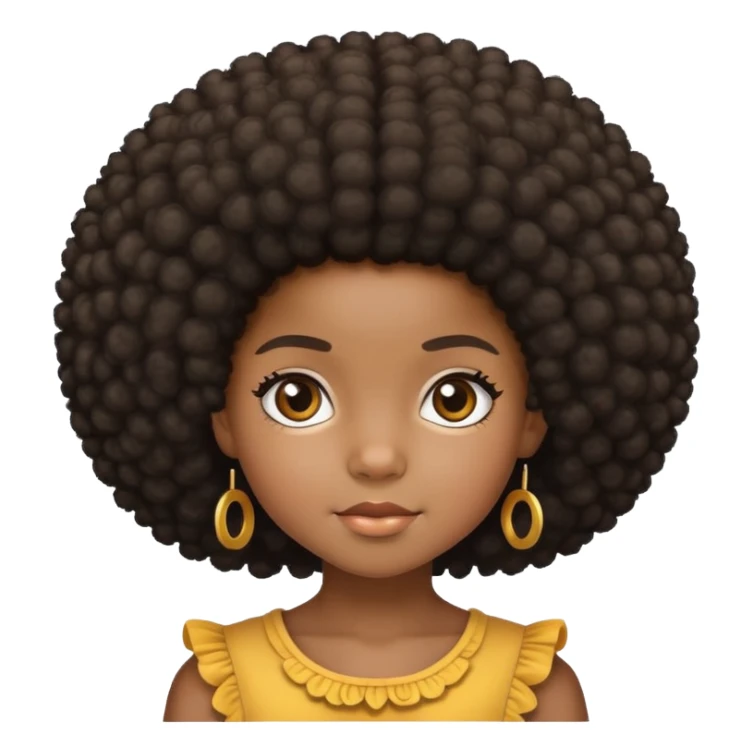 Black little girl with afro hair  sticker