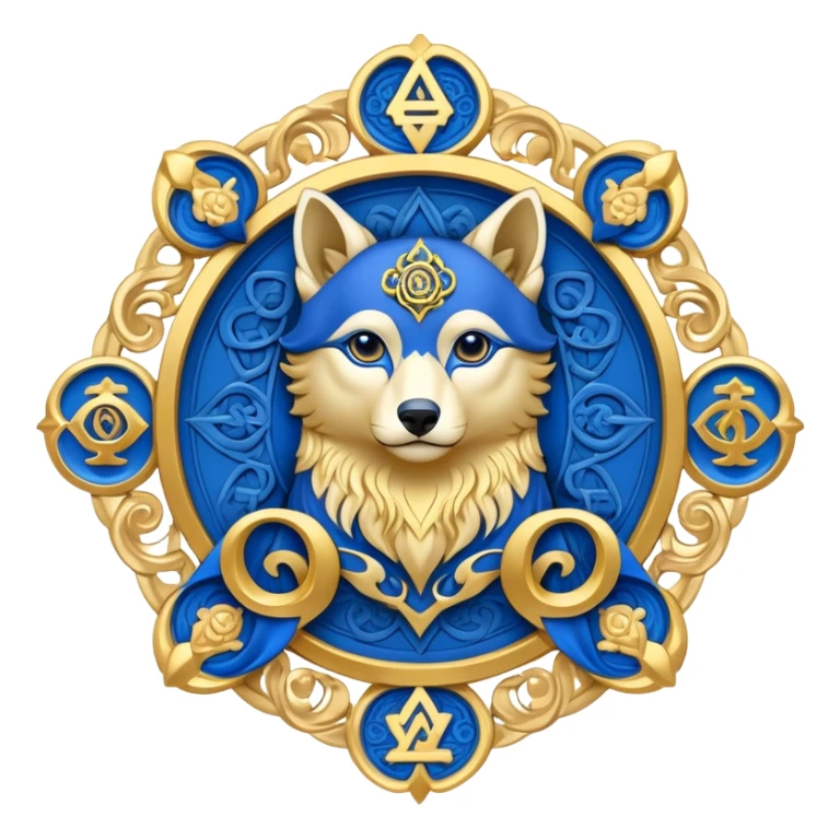 Blue Chi Roh with alpha and omega symbols sticker