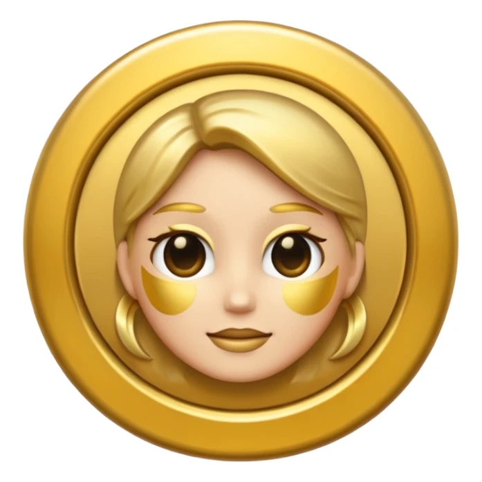 female gender symbol with metallic gold look classic emoji style sticker