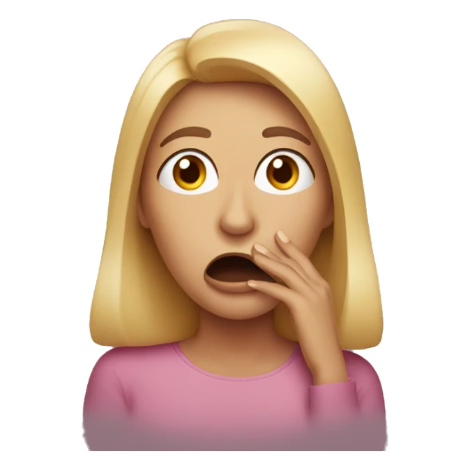 A woman shocked covering his mouth sticker