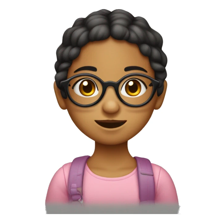 niña con gafas y morena. LLeva coleta baja sticker