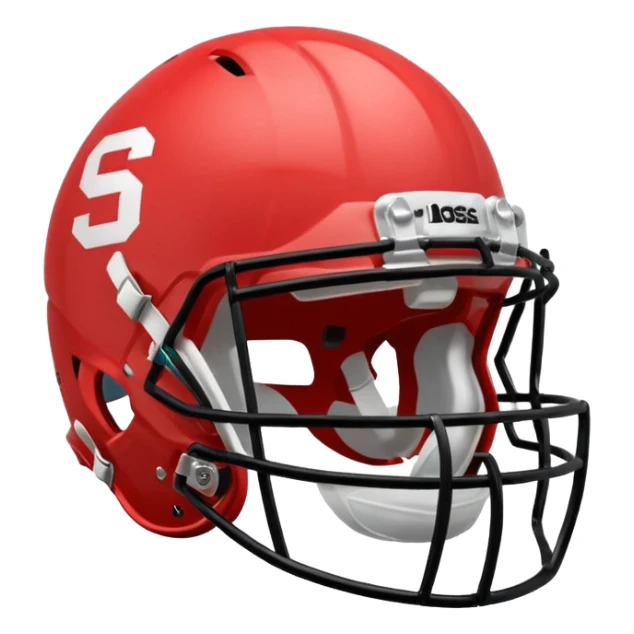 College football player helmet in light red color sticker