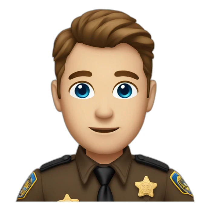 Deputy sheriff with Brown hair and blue eyes sticker