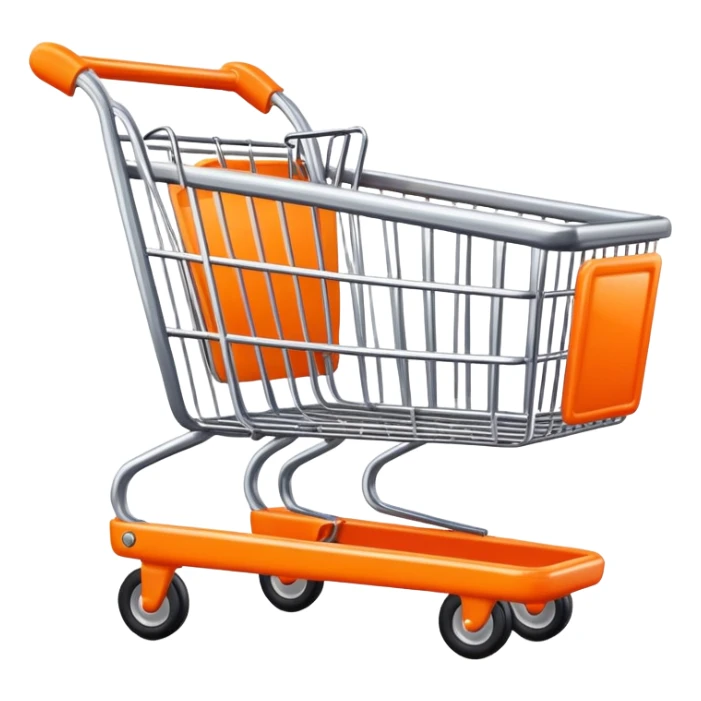 TikTok shop orange shopping cart sticker