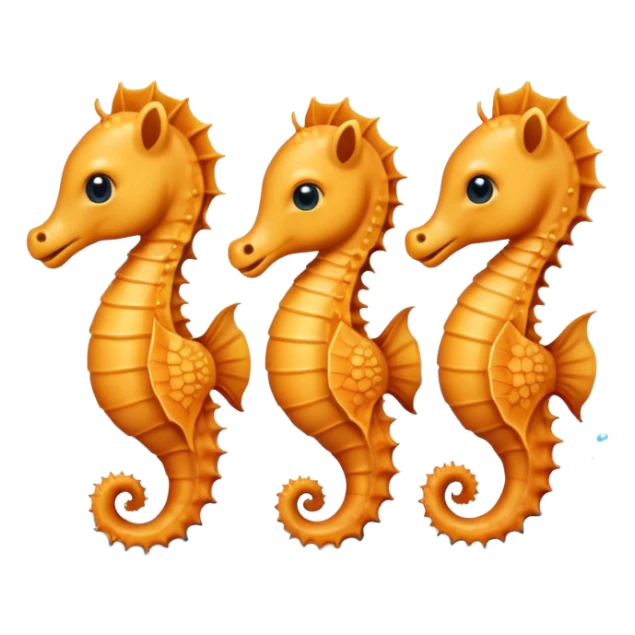 3 cute baby sea horses swimming happy together  sticker
