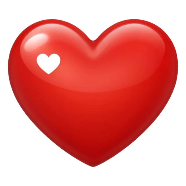 red heart emoji, shiny and classic, no text sticker