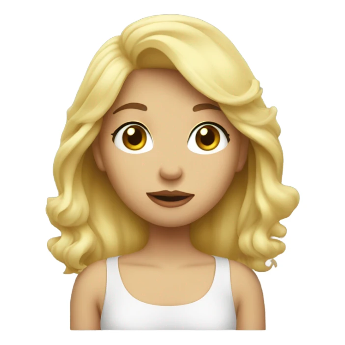 a girl with blonde hair blowing a kiss sticker