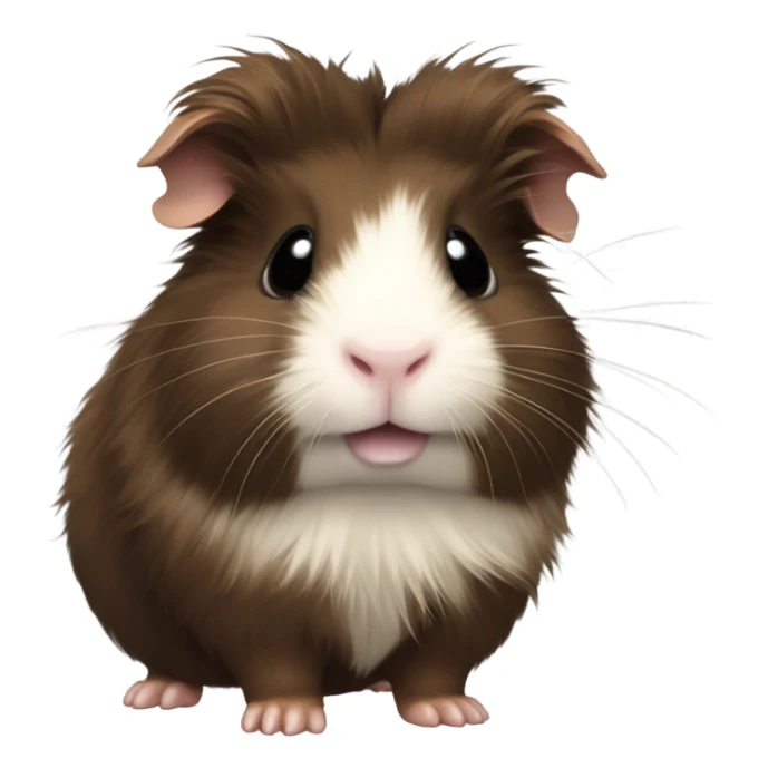 Long haired dark brown guinea pig baby sticker