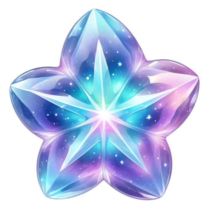 Sparkly glossy Pastel whitish iridescent glass nebula glass crystal sticker