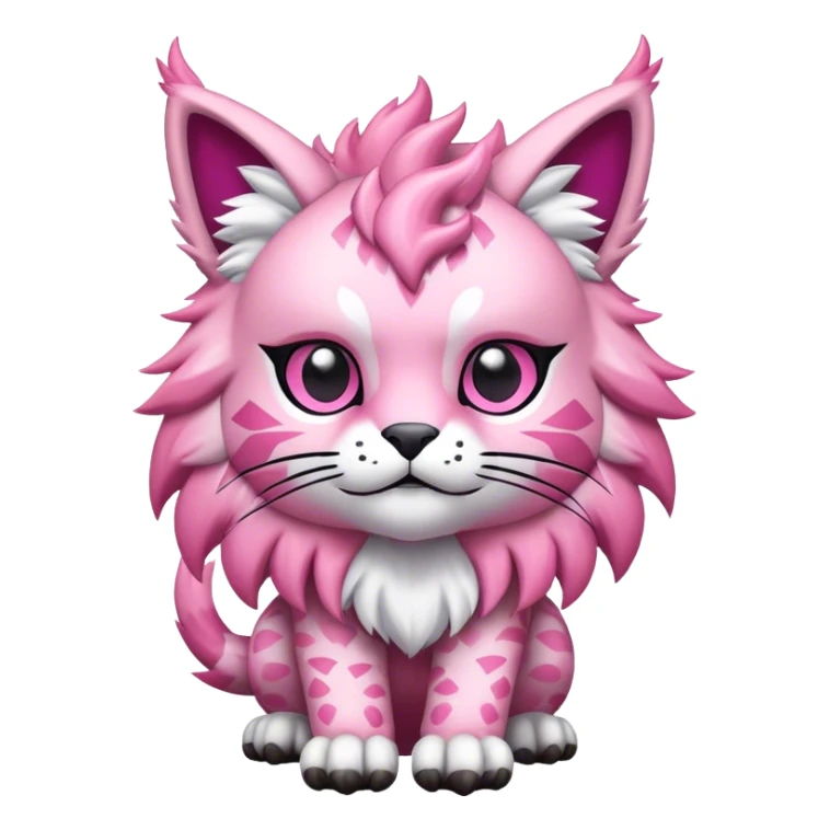 A pink lynx-fakemon-Digimon-creature-hybrid sticker