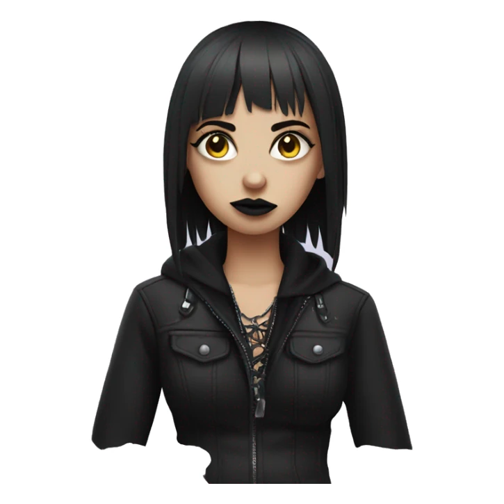 Rude looking girl who is goth sticker