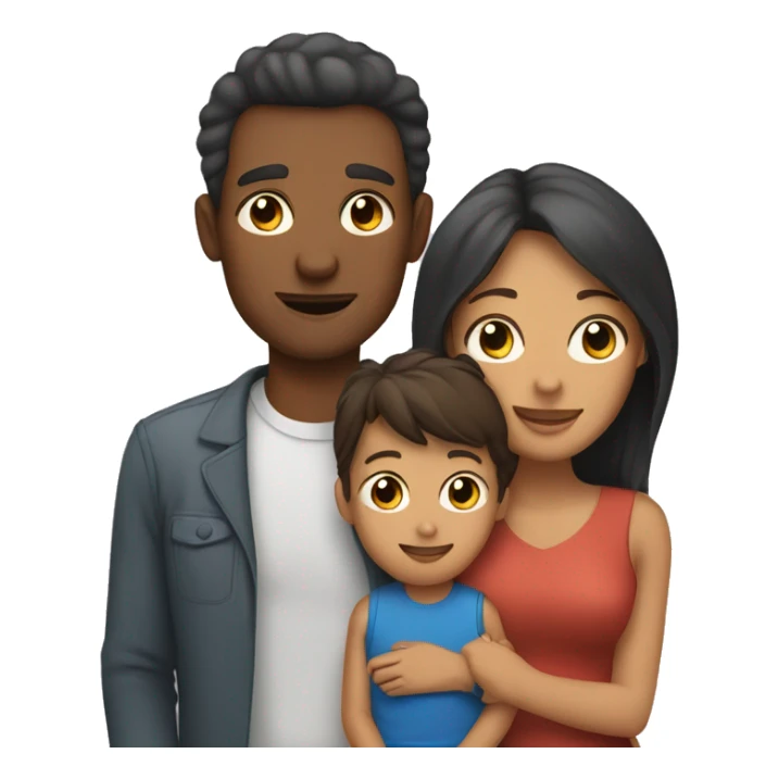 mom and dad and son and daughter sticker