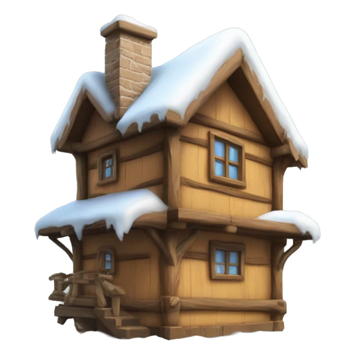 casa di legno con neve  sticker