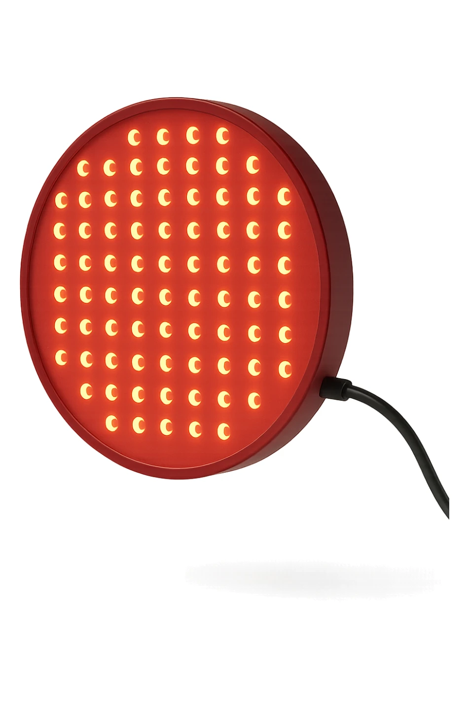 luce rossa led rotonda fluttua in aria, iperrealistica 4k sticker