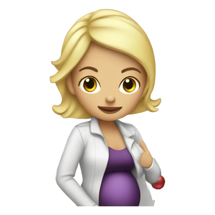 blonde pregnant woman at the Christmas tree sticker