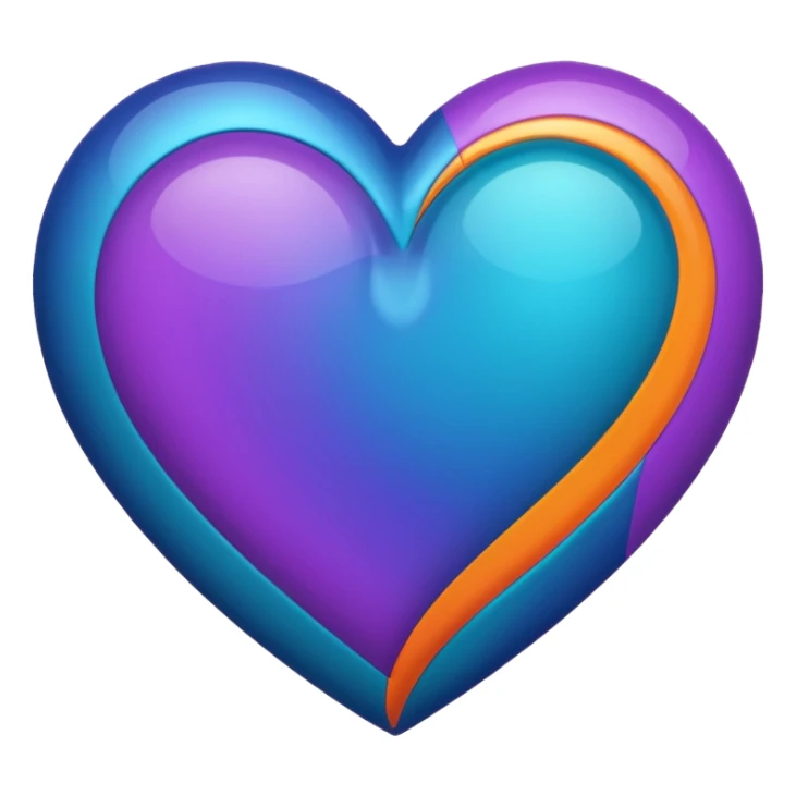 I need a heart with purple, teal, orange, and midnight blue in it. sticker
