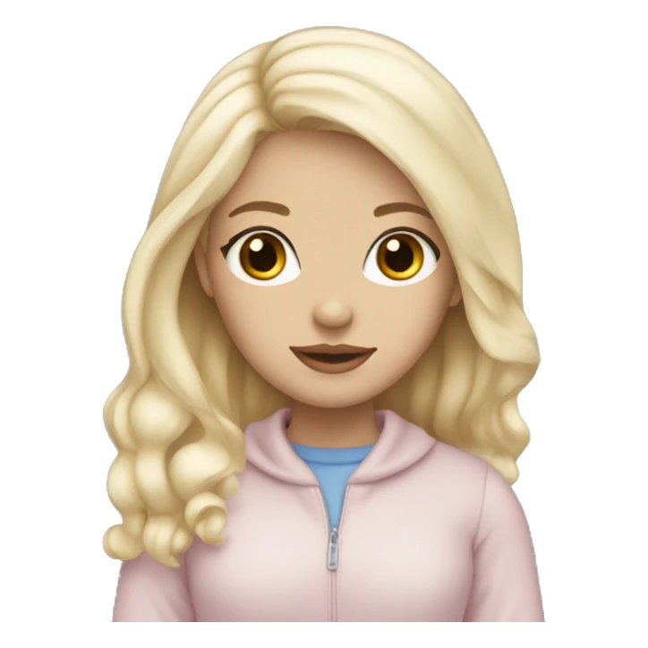 light pink soft blonde girl light white skins blue eyes  sticker