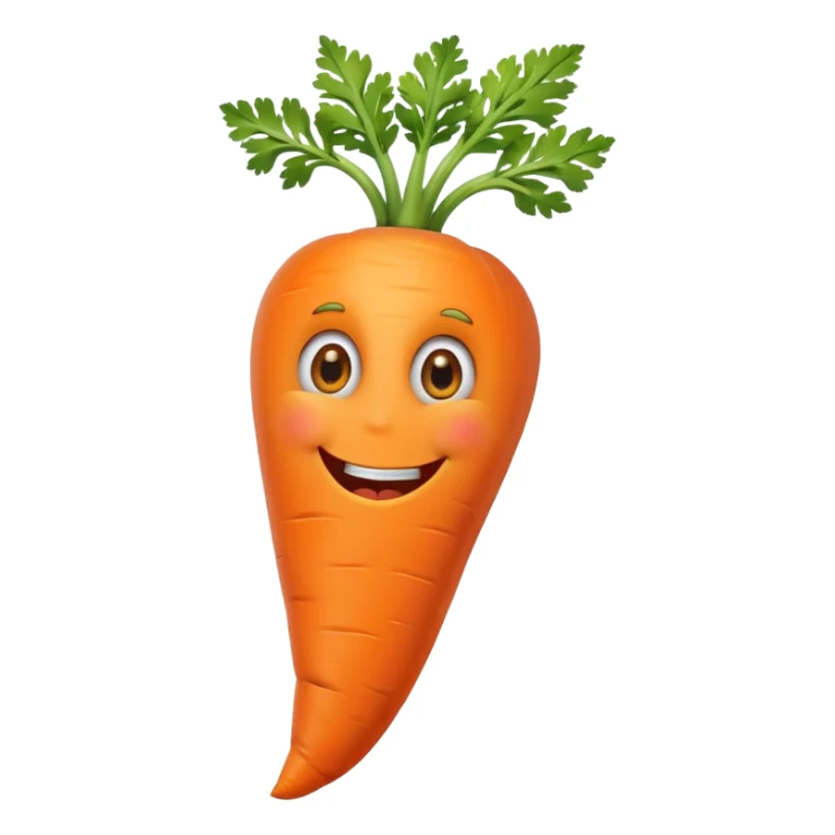 Create a curved carrot with eyes with a bend at the end for feet sticker