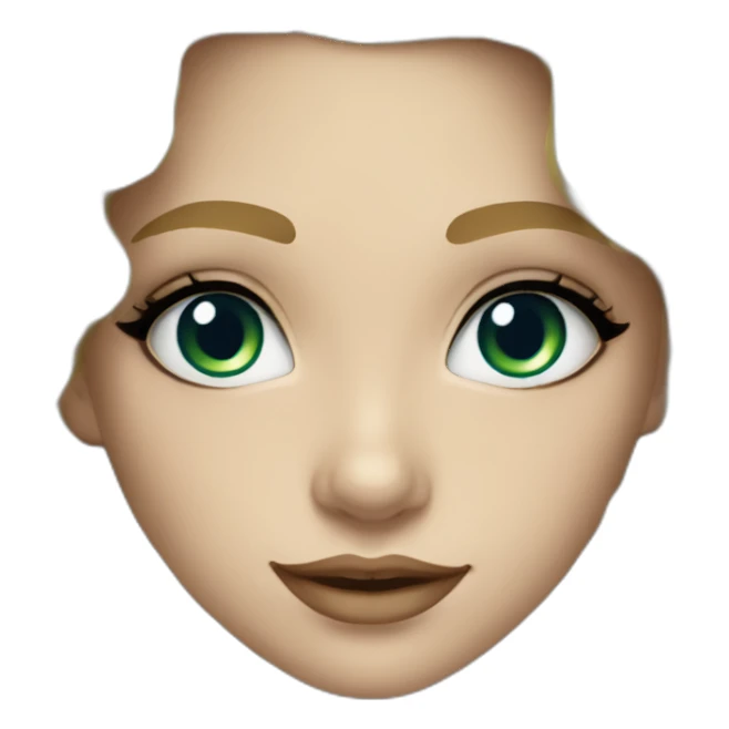 caucasian long curly blonde blue eyes green makeup girl sticker