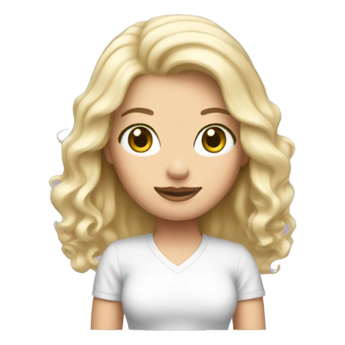 Woman blonde with hello kitty  sticker