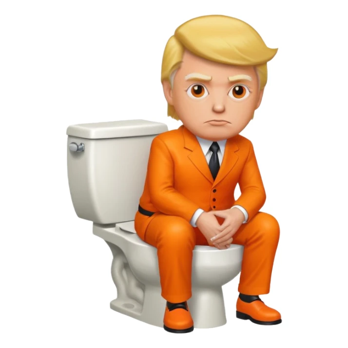 donald trump on a toliet, make his skin orange sticker
